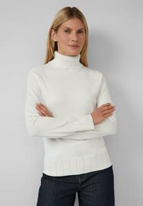 Джемпер s.Oliver BLACK LABEL SLIM-FIT-PULLOVER MIT AJOUR-DETAILS, Creme/Off-White