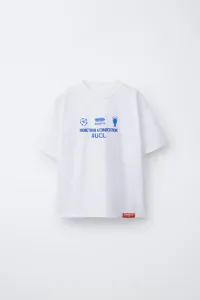 Футболка с принтом лиги чемпионов уефа Zara, белый