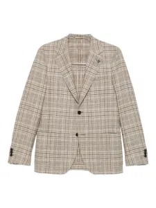 Клетчатый пиджак на двух пуговицах Lardini, зеленый