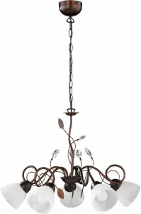 TRIO Leuchten подвесной светильник Traditio, 5 лампочек, лампа E14 | без лампочки, подвесной светильник, подвесной светильник Ø 70 см, Высота: 42 см, цвет rostbraun