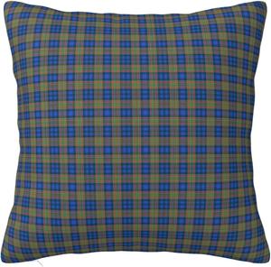 Paruiny Чехол для подушки с шотландским тартаном клана MacLellan, двусторонний пушистый, квадратный, с потайной молнией White