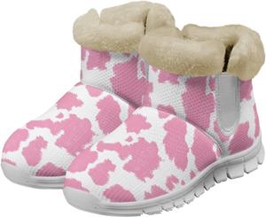 Женские зимние мини-сапожки Howilath с леопардовым принтом, пушистые белые ботильоны с теплой подкладкой и противоскользящей подошвой