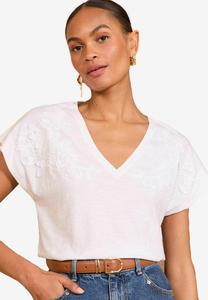 Базовая футболка PETITE FIT-V-NECK Love & Roses, белый