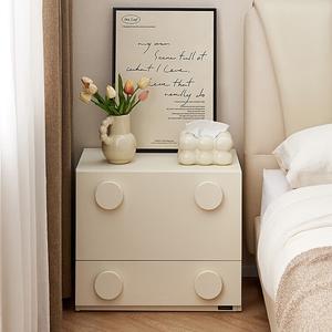 Quanu Комод для спальни из массива дерева в стиле минимализм, 1 ящик, цвет cream white