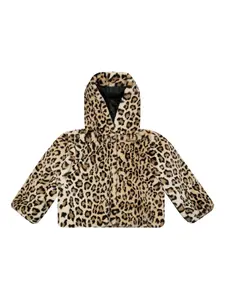 Куртка с капюшоном и леопардовым принтом Liu Jo Kids, нейтральный