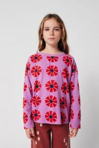 Детская хлопковая футболка с длинным рукавом "Калейдоскоп" Bobo Choses, фиолетовый