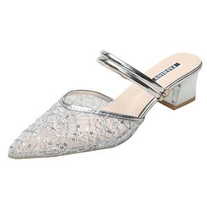 Puppytown Серебряные противоскользящие женские тапочки с закрытым носком и устойчивостью к истиранию, цвет Silver