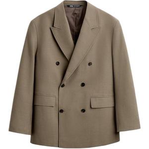 Мужской деловой костюм коричневого/темно-серого цвета Zara