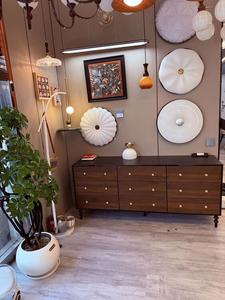 Yu Senyi Комод 80 см для спальни из массива дерева, 3 ящика, настенный, цвет walnut