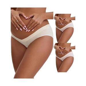 3 пачки женских хлопковых низких трусиков под живот для беременных Inspire Chic, Light Pink Beige