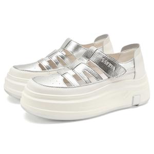 Низкие повседневные туфли женские серебристые SAFIYA, Silver