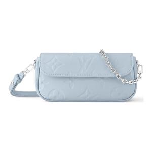 LOUIS VUITTON Сумка через плечо Empreinte с тиснением из мягкой зернистой телячьей кожи женская синяя