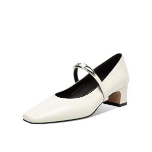 BOERDIQI Женские туфли Мэри Джейн с подошвой из экрю овчины, цвет Ecru Sheepskin Insole