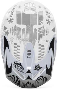Визор для мотоциклетного шлема Fox Racing V1, бело-черный, Image Cosmo, размер X-Large/XX-Large., White/Black Image Cosmo