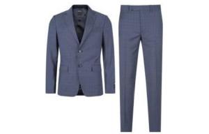 Однобортный костюм из шерсти Zegna Ermenegildo Zegna, синий/серый