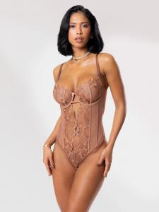 Gianna Bellucci Боди 'Marcia' в коричневом цвете