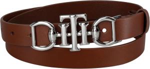 Женский ремень Tommy Hilfiger TH Horsebit с эффектной пряжкой, узкий, кожаный, для джинсов, брюк и платьев, Cognac