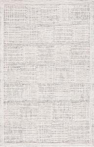 Ковер SAFAVIEH, 92 x 153 см, Abstract Collection - , Dark Grey & Ivory, ручной работы из шерсти, идеален для помещений с высокой проходимостью в гостиной, спальне, столовой (ABT275G-3)