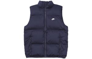 Мужской стеганый жилет с логотипом и воротником-стойкой, темно-синий Nike, темно-синий