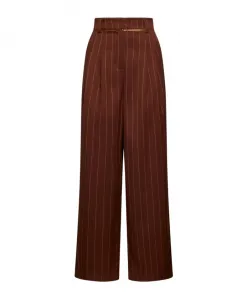 Широкие брюки в вертикальную полоску Silvian Heach, коричневый