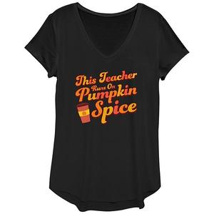 Футболка с принтом Women's this teacher runs on pumpkin spice Unbranded