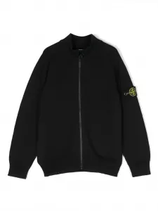 Кардиган с логотипом Compass Stone Island Junior, черный