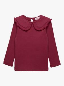Детская футболка с длинными рукавами и воротником из хлопка Trotters, Claret