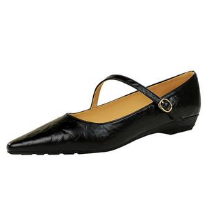Туфли Мэри Джейн на массивном каблуке 2,5 см, женские QITUMAUL, Black[Low Vamp Wedge Heel 2.5Cm]