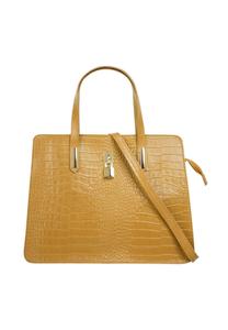 Сумочка, натуральная кожа, производство Италия Cluty, желтый