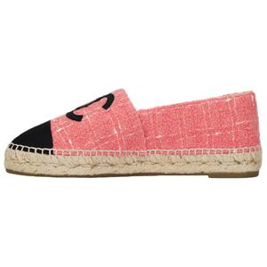 Повседневные туфли женские розовые черные CHANEL