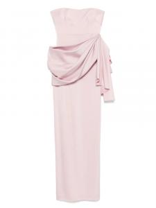 Атласное платье макси без бретелей Alex Perry, розовый