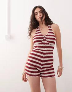 Комбинезон COLLUSION в полоску красного цвета