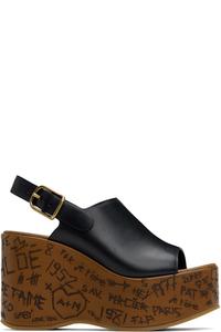 Черные босоножки Maxime на танкетке Chloé