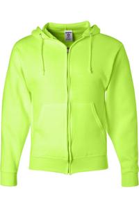 Толстовка с капюшоном JERZEES NuBlend на молнии, цвет safety green