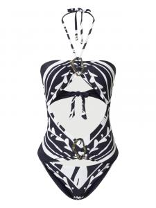 Купальник с вырезом на шее TWINSET, синий