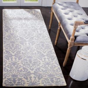 Ковер-дорожка SAFAVIEH, 77 x 305 см, Chelsea Collection, Beige Yellow & Grey, ручное вязание, французский кантри, шерсть, идеально для помещений с высокой проходимостью в гостиной, спальне (HK368A)