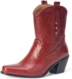 Женские модные западные ковбойские ботильоны TNXZ, короткие ковбойские ботинки с низким каблуком Челси, Red