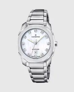 C4778/1 Парные женские часы из серебристой стали Candino, серебряный