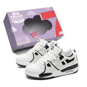 7 SEVFUN Легкие и дышащие низкие скейтерские кроссовки унисекс бело-черные Plush Puppy, цвет White Black (Plush Puppy)