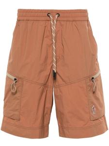Moncler Grenoble шорты с нашивкой-логотипом, коричневый