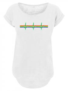 Футболка Pink Floyd Prism Heartbeat Rainbow белого цвета F4NT4STIC