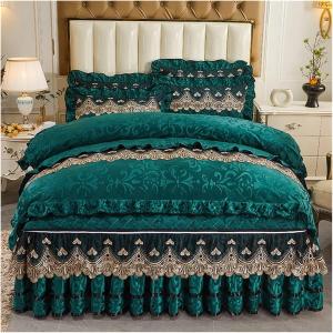 MAIYO Комплект постельного белья MaiyO Luxury зимний утепленный бархатный с кружевной вышивкой