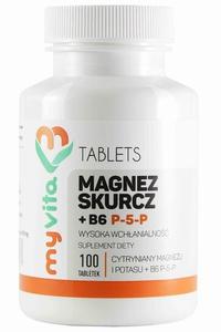 Магниевые сокращения P5P Магний + Калий + B6 (100 таблеток) MyVita