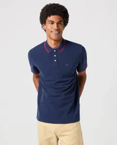 Мужская синяя рубашка поло с коротким рукавом Wrangler, синий