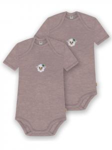 Normani Outdoor Sports Комплект из 2 детских боди с коротким рукавом из мериносовой шерсти, цвет Тауранга, розовый