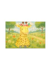 Mr. & Mrs. Panda Дизайн цветочного венка в виде жирафа-пазла без надписи, белого цвета