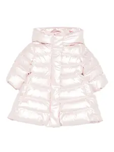 Стеганый пуховик с капюшоном Monnalisa, розовый