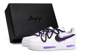 Кроссовки Air Force 1 для скейтбординга унисекс с низким верхом черного/фиолетового цвета Nike