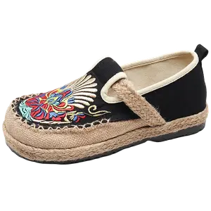 TAFN Вышитые женские туфли в стиле ханьфу красные/черные/бежевые — черные, цвет Black