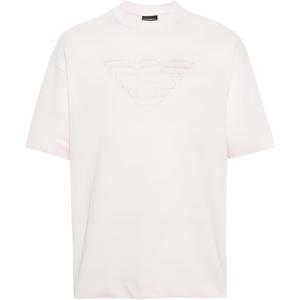 Футболка из хлопка с вышитым логотипом EMPORIO ARMANI, белый